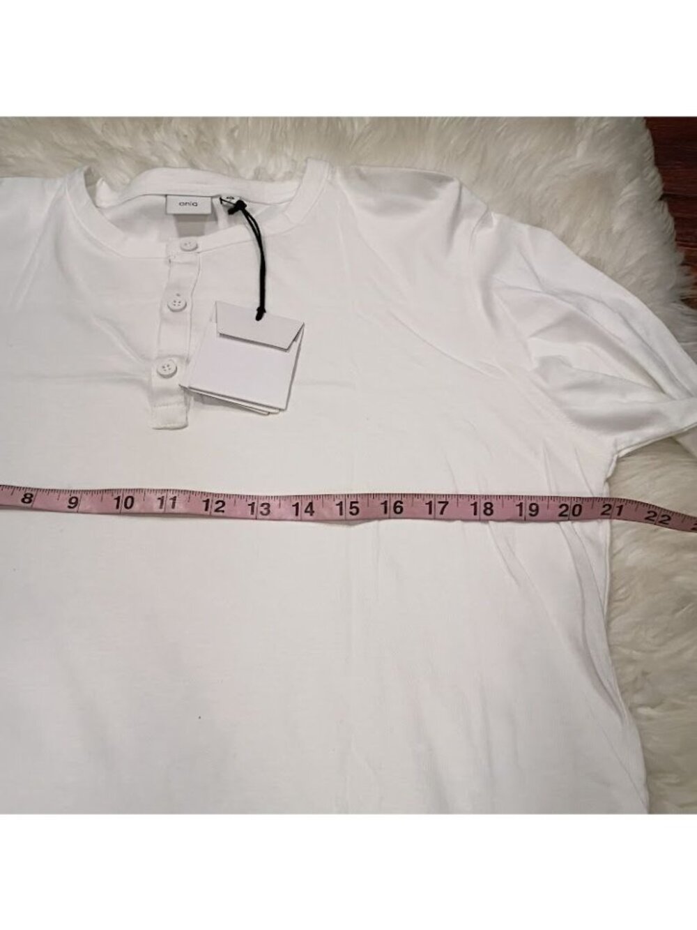 Onia Mens White Long Sleeve Henley Shirt Cotton Blend M New With Tags - Picture 6 of 10